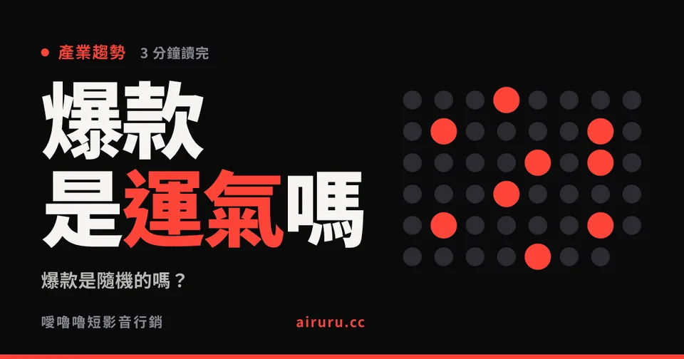 爆款是隨機的嗎？21 支破百萬影片集中在 9 個帳號，比隨機更集中